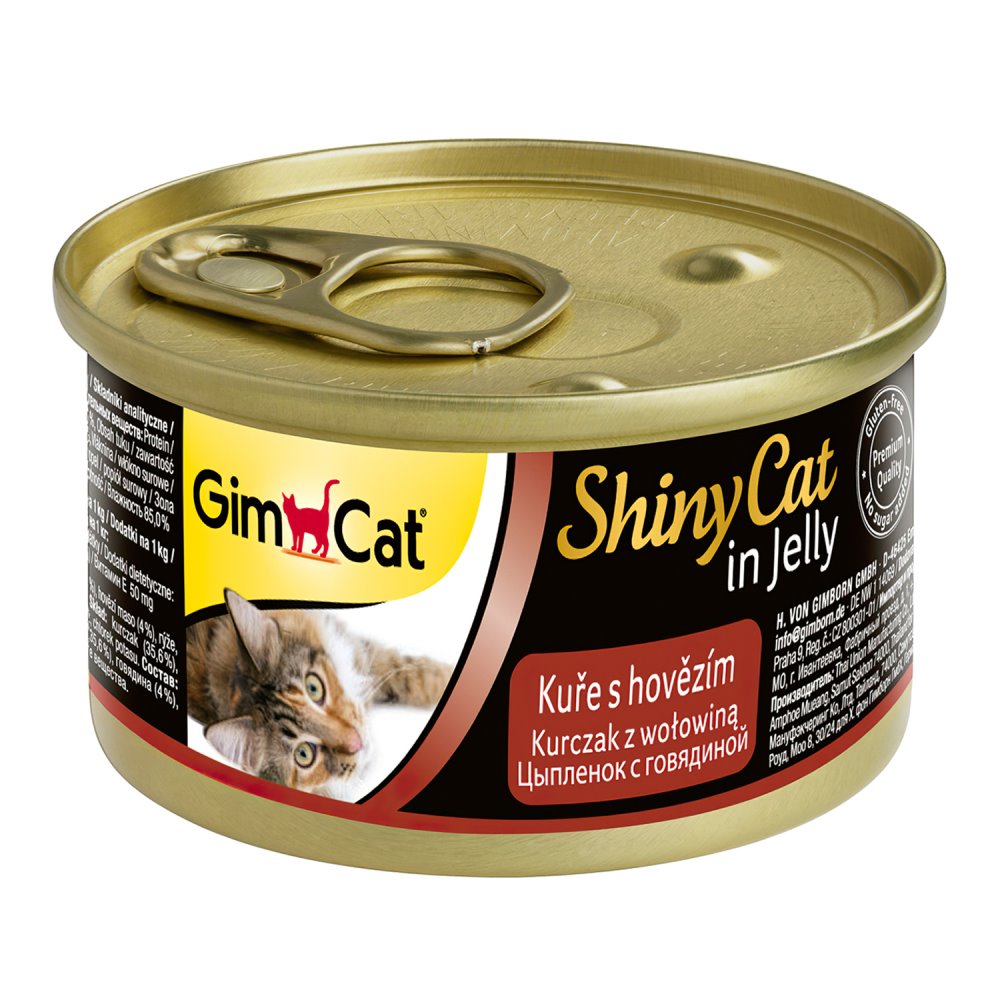 

GIMBORN GimCat ShinyCat Консервы для кошек из цыпленка с говядиной, 70 г