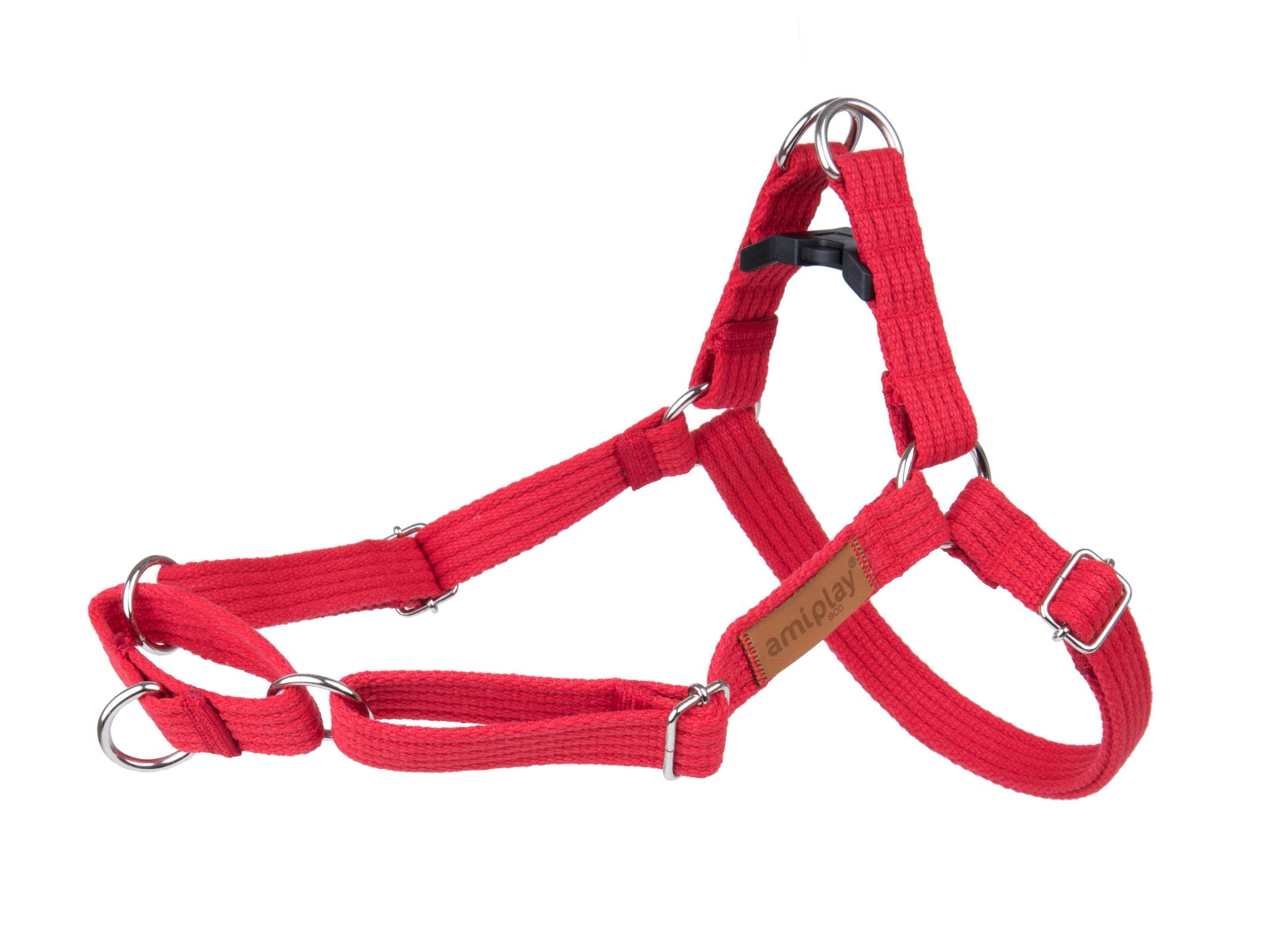 

AmiPlay Шлейка регулируемая EASY GO Cotton S 20-35[c , d] x 1,5см Красный