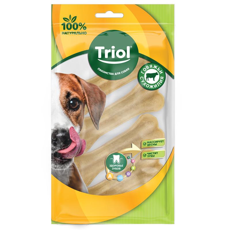 Triol TRIOL лакомство для собак, набор кость из жил №4-4 10 см, уп. 30-40 г