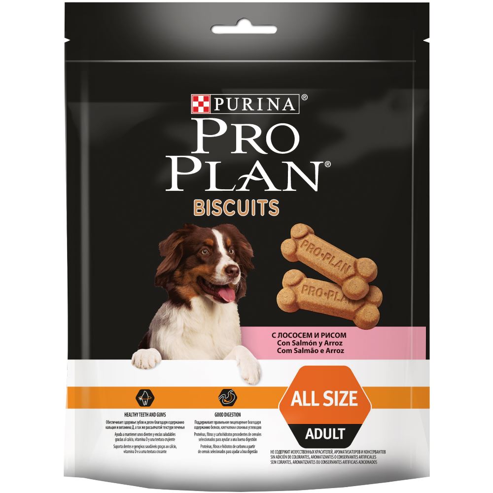 

Pro Plan ® Лакомство Печенье для взрослых собак, с лососем и рисом, 175 г