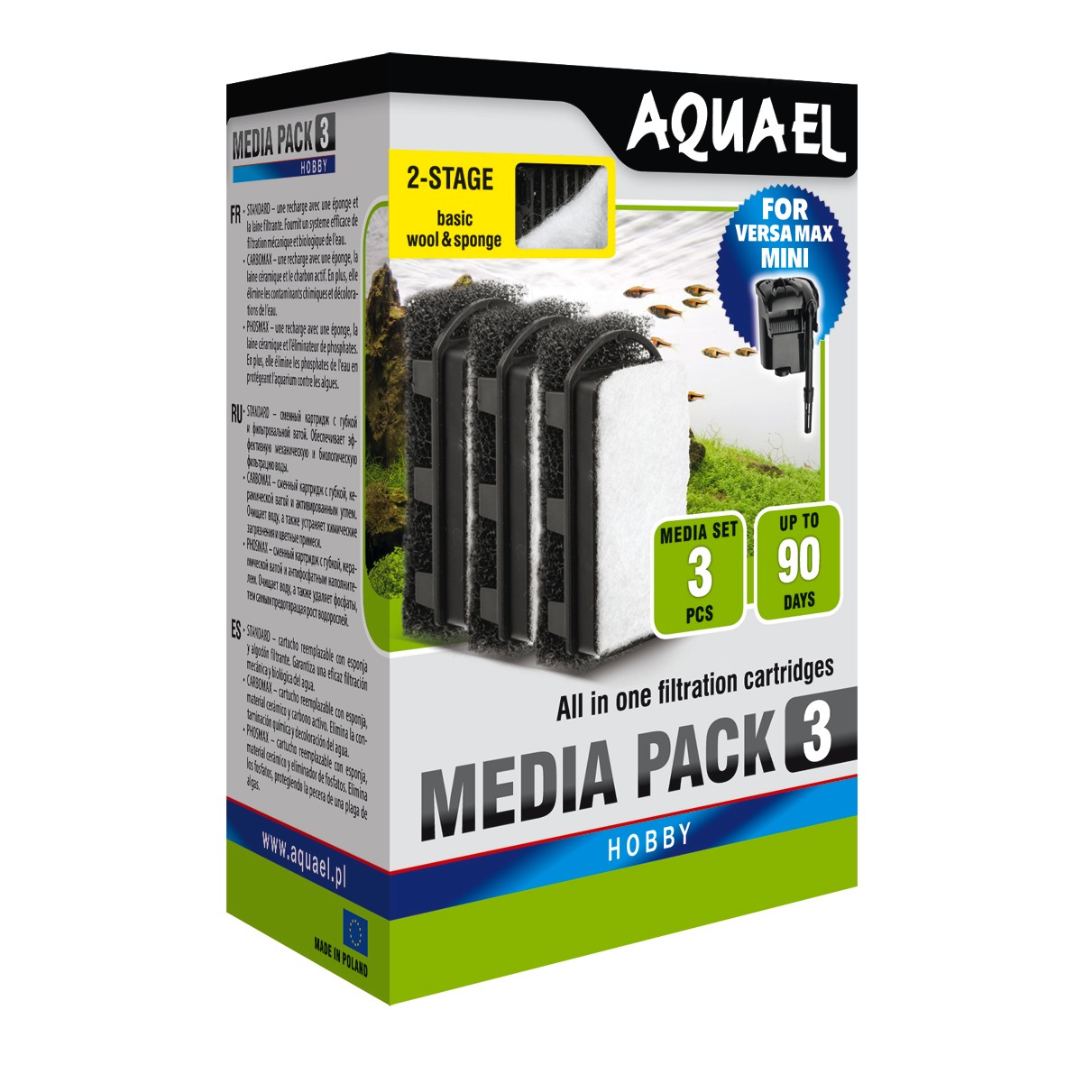 Aquael Комплект картриджей для фильтра VERSAMAX mini (3 шт)