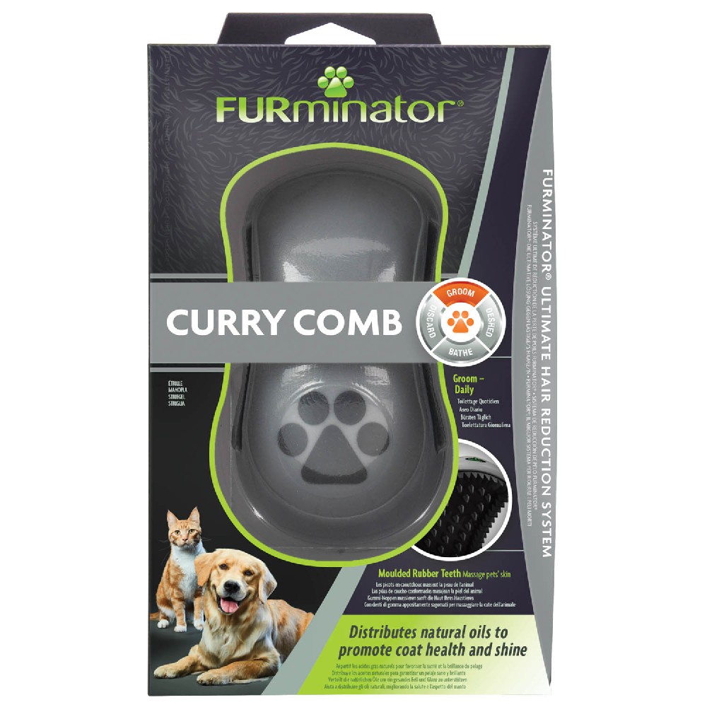 Furminator Расческа Curry Comb резиновая с зубцами 5 мм для кошек и собак