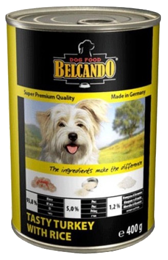 Belcando Super Premium консервы для собак, с индейкой и рисом, 400 г