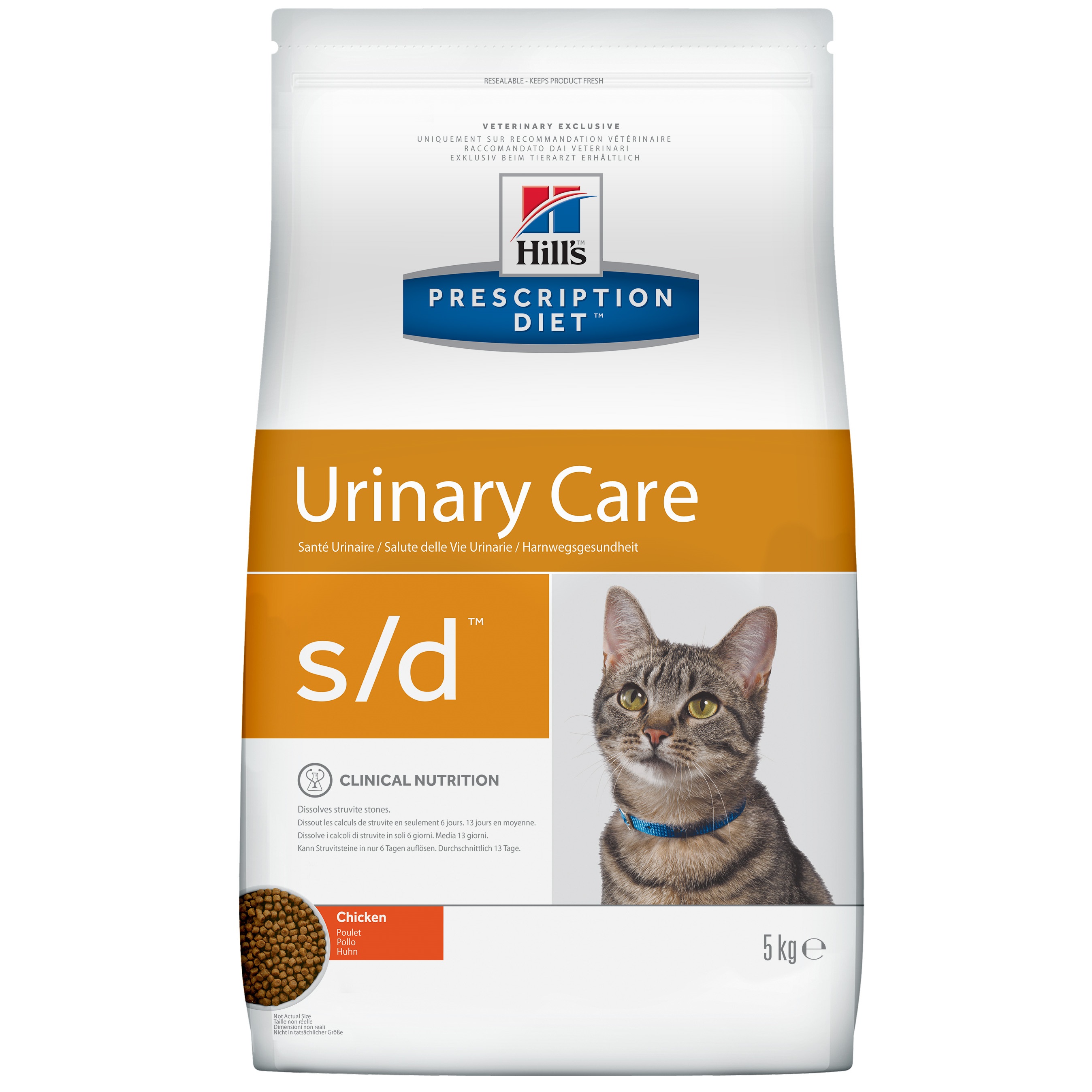 Hill's Prescription Diet s/d Urinary Care сухой корм для кошек, с курицей, 5кг