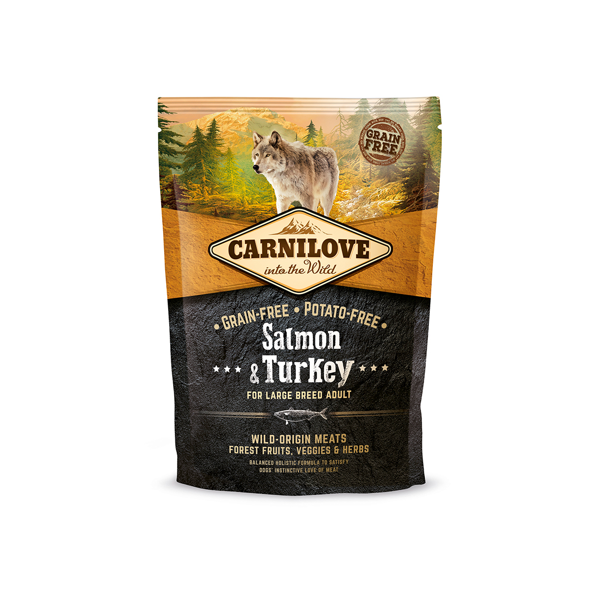 Carnilove Salmon & Turkey For Large Breed Adult корм для собак крупных пород, беззерновой, с лососем и индейкой, 1,5 кг