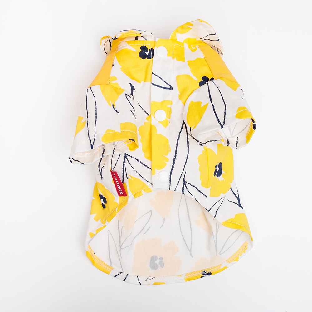 Petmax Футболка для собак и кошек, XS, с желтыми цветами Petmax Футболка для собак и кошек, XS, с желтыми цветами