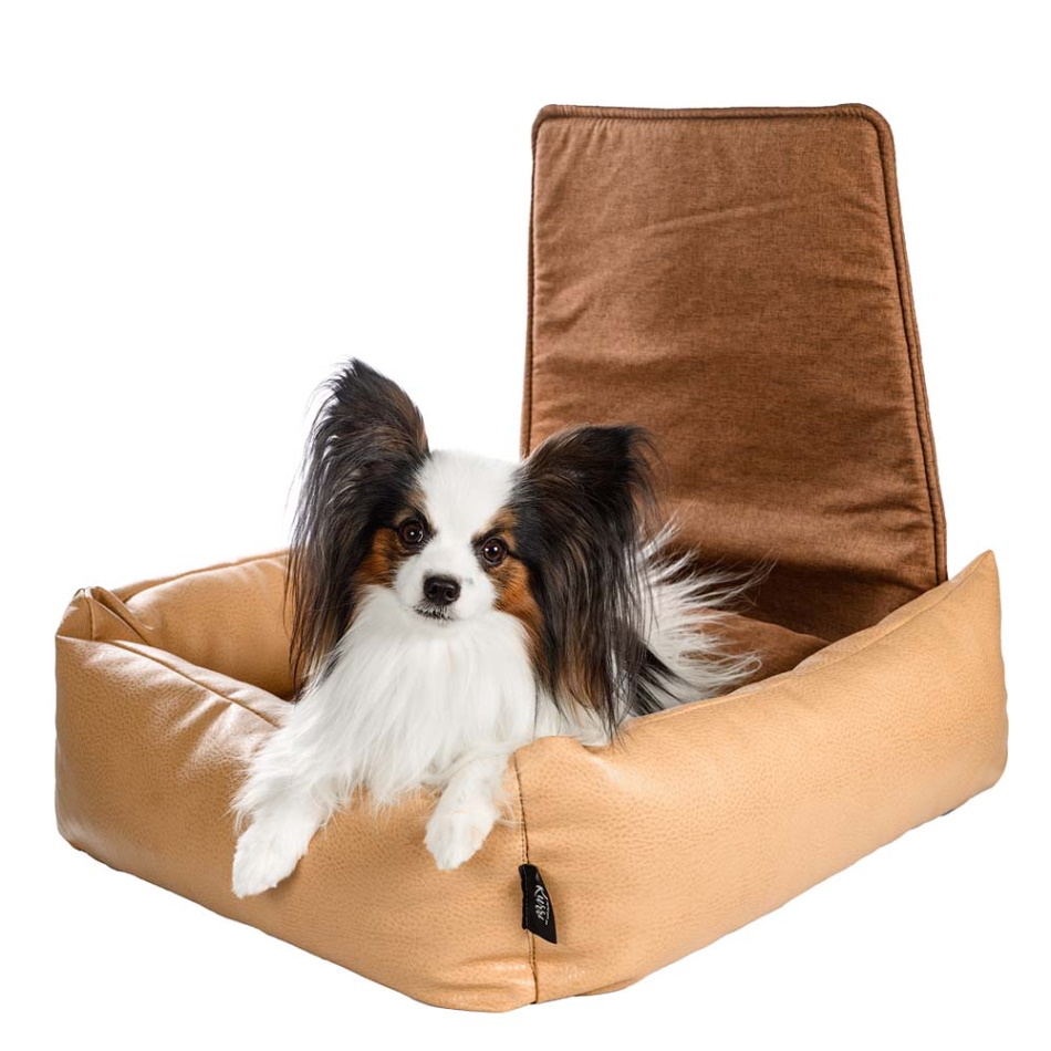 Лежак для автомобильного сиденья для кошек и собак мелкого размера, 60х60 см, бежевый