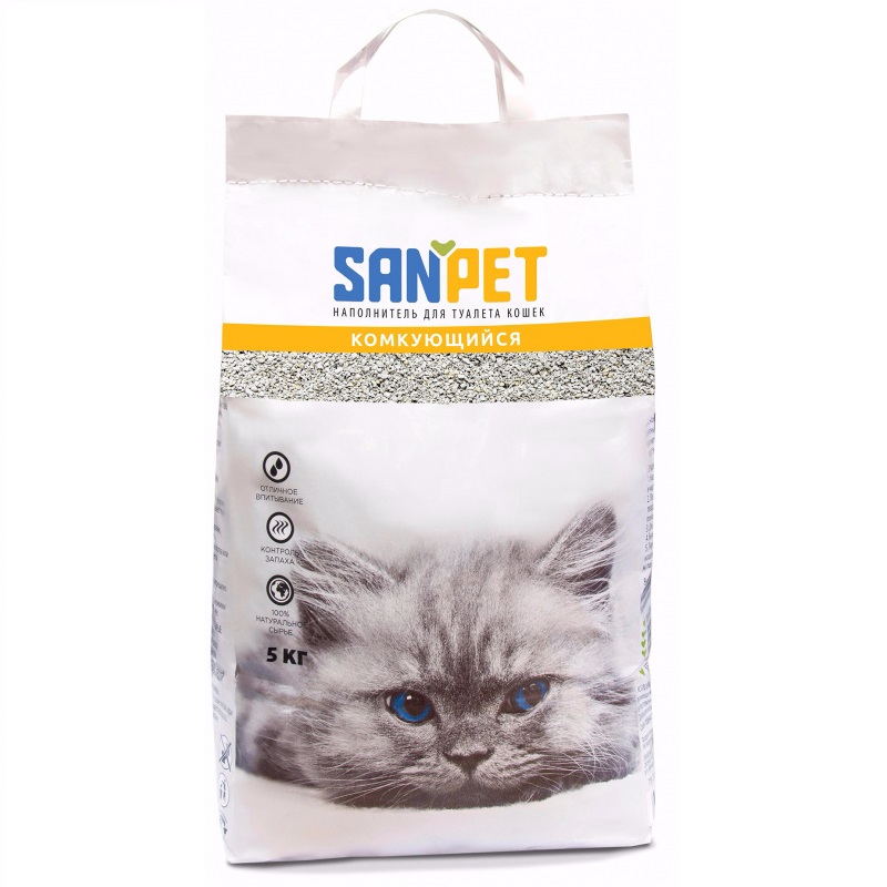 San Pet наполнитель для кошачьего туалета комкующийся, 5 кг