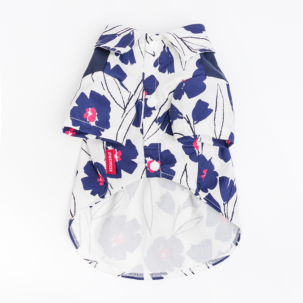 Petmax Футболка с синими цветами для собак и кошек, S Petmax Футболка с синими цветами для собак и кошек, S