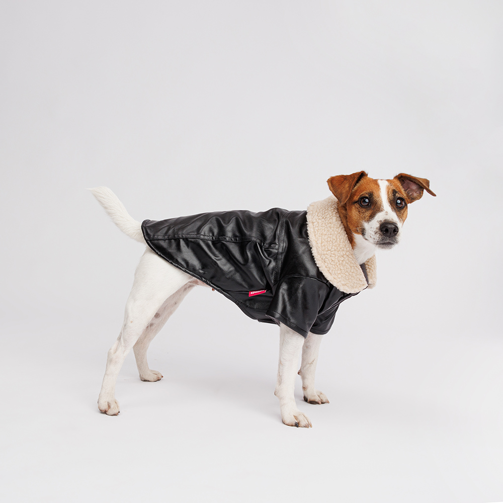 Куртка из кожзама для собак, XL, черная
