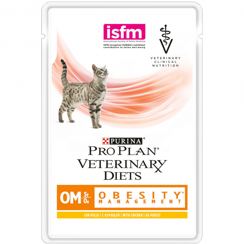 Pro Plan Veterinary Diets OM Obesity Management влажный корм для кошек при ожирении, с курицей