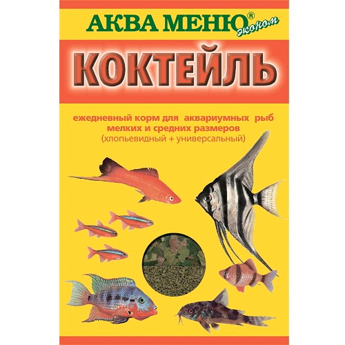 Aquamenu Корм для рыб Коктейль хлопья + универсальный, уп. 15 г