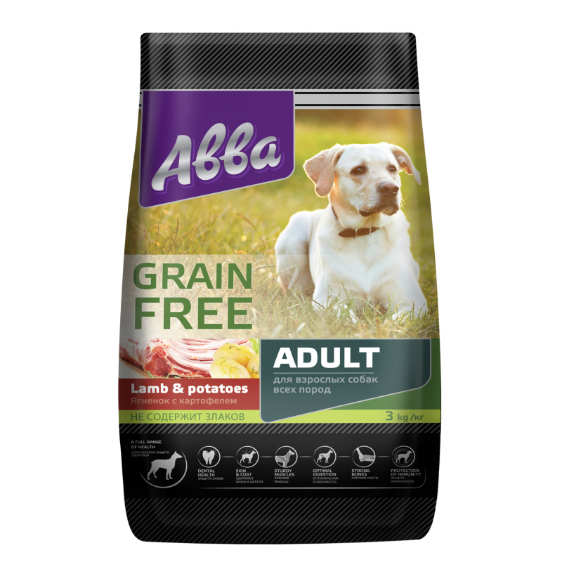 Premium Grain Free Adult корм для собак всех пород старше 1 года, с ягненком и картофелем