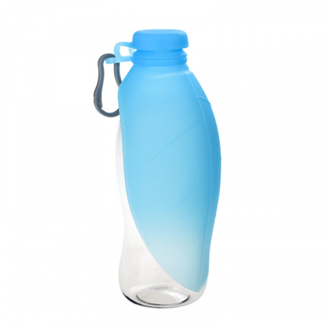 Бутылка для воды с лепестком голубая 600мл