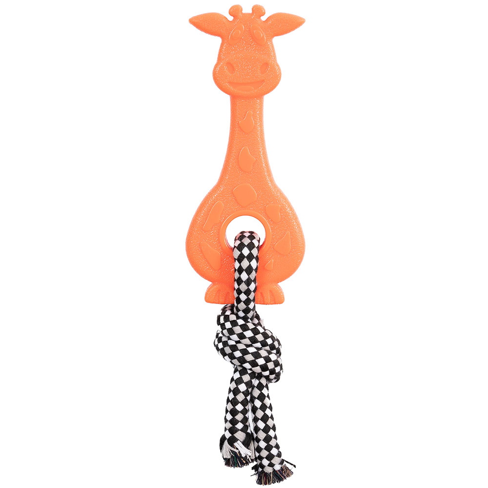 Игрушка для собак Жираф с веревкой, 18,7 см
